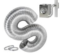Conduit Sèche-Linge avec colliers flexible isolé de remplacement | 10x150cm tuyau d'évacuation de climatiseur Pour Maison, Appartement, Lave-Linge, Climatiseur, Ventilateur, Bureau