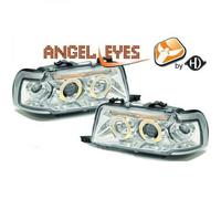 Conduite à Gauche Projecteur Phare Avant Paire Angel Eyes Chrome Clair pour Audi