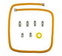 Conduite de gaz flexible en acier inoxydable de 72 pouces for sécheuse, cuisinières à gaz, chauffe-eau, 5/8quot; OD (1/2"ID) Kit de connecteur de tuyau de gaz