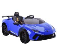 Conduite électrique sur voiture Lamborghini Huracan bleue