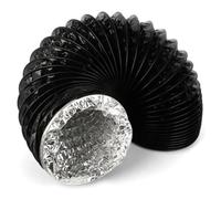 Conduits en aluminium pour sèche-linge, Tuyau de Ventilation d'échappement en aluminium PVC 80-315mm 3.2FT/9.8FT noir(16cm,100cm/3.2FT)