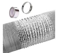 Conduits isolés flexibles en aluminium pour ventil Tailles multiples argentées de tuyau de conduit de papier d'aluminium avec la bride et la bande(3m,120mm)