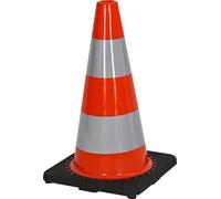 Cône 45cm classe 2 base caoutchouc - orange