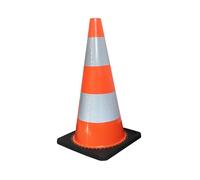 Cône 70cm classe 2 base caoutchouc - orange