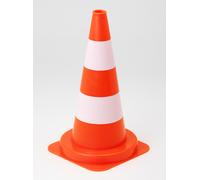 Cône de chantier 50cm PVC orange - 2 bandes peinture blanche VINMER - 142114
