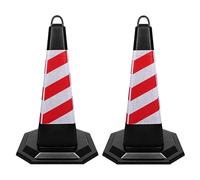 Cone de Chantier, Cônes D'avertissement D'urgence, Grande Flexibilité, Robustesse et Durabilité, pour la Signalisation Routière Extérieure et la Formation des Conducteurs(Red,75x45x45cm/30x18x18in)