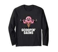Cône de crème glacée protéinée Rose Scoop Gains Gym Pre Workout Meme Manche Longue