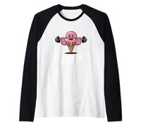Cône de crème glacée protéinée Rose Scoop Gains Gym Pre Workout Meme Manche Raglan