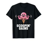 Cône de crème glacée protéinée Rose Scoop Gains Gym Pre Workout Meme T-Shirt