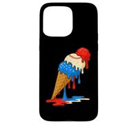 Cône de glace en forme de batte de baseball, rouge, blanc, bleu, été Coque pour iPhone 15 Pro Max