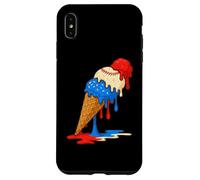 Cône de glace en forme de batte de baseball, rouge, blanc, bleu, été Coque pour iPhone XS Max