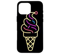 Cône de glace Ligne artistique Gelato Coque pour iPhone 16 Pro Max