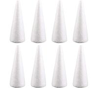 Cône de mousse artisanal 12 pièces cônes de mousse d'arbre de Noël en polystyrène blanc fournitures d'artisanat, pour projet d'artisanat de bricolage, arbre de Noël, pièce maîtresse de table 10 cm
