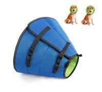 Cône de Protection pour Animaux, Conique pour Chien Après Une Chirurgie Réglable, Protection Cône Collerettes pour Chien, pour Chiens de Petite Moyenne Grande Taille (Bleu+Vert, M)