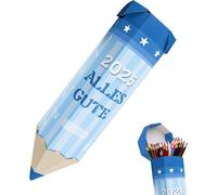 Cône De Rentrée En Forme De Crayon 3d - Pochette Cadeau Personnalisable Avec Nom Pour Filles/Garçons (41cm),Emballage Cadeau Fournitures Scolaires Pour Frères Et S?Urs - Cadeau Invités Rentrée Des C