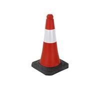 Cône de signalisation - 51 cm - PVC - Rouge et blanc - Réfléchissant