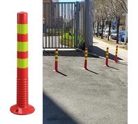 Cône De Signalisation, Barrière De Sécurité Flexible Pour Parking, Borne De Sécurité En Plastique, Poteau De Délimitation De Circulation À Fixer Au Sol En Béton, Côn,2pcs-red Yellow-75cm (29.5in)