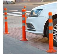 Cône De Signalisation, Barrière De Sécurité Flexible Pour Parking, Borne De Sécurité En Plastique, Poteau De Délimitation De Circulation À Fixer Au Sol En Béton, Côn,2pcs-red Silver-75cm (29.5in)