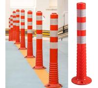 Cône De Signalisation, Barrière De Sécurité Flexible Pour Parking, Borne De Sécurité En Plastique, Poteau De Délimitation De Circulation À Fixer Au Sol En Béton, Côn,8pcs-red White-75cm (29.5in)
