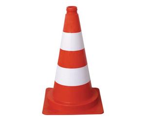 Cône de signalisation H. 320 mm fluorescent, 1 bande poids 0,54 kg, 23 x 23 cm Quantité:1