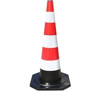 Cône de signalisation Portable, Cônes de signalisation en Caoutchouc Rouge de 35 Pouces avec collerette réfléchissante for la Formation à la Conduite et la Construction(1pack B)