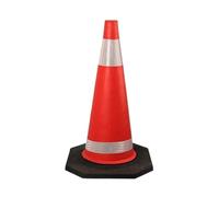 Cône de signalisation Portable, Lot de 5 cônes de signalisation en EVA de 70 cm avec Bandes réfléchissantes for la Formation à la Conduite et la sécurité du stationnement