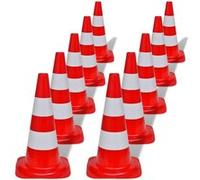 Cône de signalisation réfléchissant 10 pcs 50 cm Rouge et blanc