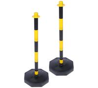 Cône de Signalisation Réglable, Portable Poteau de Sécurité | Structure Démontable, Jaune et Noir, Base Creuse à Remplir D’eau Sable, pour Parking et Accès