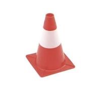Perel Tools Cône de signalisation 30 cm bandes non réfléchissantes, usage récréatif, Rouge/Blanc
