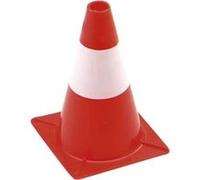 Perel Tools Cône de signalisation 30 cm bandes non réfléchissantes, usage récréatif, Rouge/Blanc