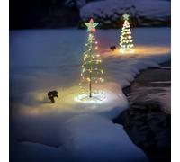 Cône décoratif - Sapin de Noël de 2 m avec éclairage Solaire RGBY