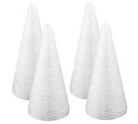 Cône en mousse, 4 pièces 8 x 3 cônes en mousse décoratifs, cônes en polystyrène créatifs pour l'artisanat et le bricolage, fournitures d'artisanat pour Noël, l'école, le mariage, 'anniversaire