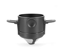 Cône goutte à café pliable et portable infusé à la main avec support en acier inoxydable, sans papier, crypté ultra fin pour la filtration du goutte à goutte et du thé, haute durabilité, poignée