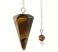 Cône hexagonal de pendule en cristal, charme radiesthésie pierres | Forme de cône hexagonal à facettes, pointe pointue lisse, mouvement de suspension équilibré.