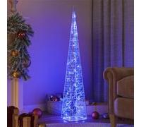 vidaXL Cône Lumineux Décoratif à LED Décoration de Noël Vacances de Noël Jardin Patio Extérieur Salon Chambre Acrylique Bleu 328965