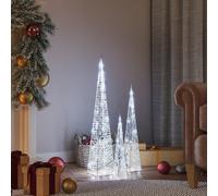 Cône Lumineux Décoratif à LED Acrylique Bleu 90 cm Jardin Décor Patio vidaXL