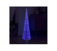 vidaXL Cône lumineux décoratif pyramide à LED Acrylique Bleu 120 cm