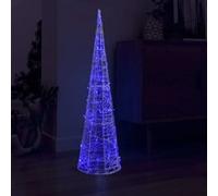 vidaXL Cône lumineux décoratif pyramide à LED Acrylique Bleu 120 cm