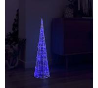 Cône Lumineux Décoratif Pyramide à LED Acrylique Bleu 90 cm Jardin vidaXL