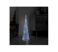 vidaXL Cône lumineux décoratif pyramide LED Acrylique Blanc froid 90cm Blanc
