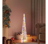 Cône lumineux LED acrylique décoratif multicolore 90 cm, 45 LED à économie d'énergie, 8 effets d'éclairage, étanche pour Noël, hiver, décoration intérieure et extérieure