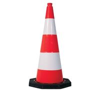 Cône plastique 75cm avec pied en caoutchouc - TALIAPLAST - 520303