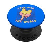 Cone-Quer The World Kawaii Bunny Ice Pop PopSockets PopGrip Adhésif