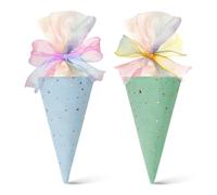 Cône scolaire | Lot de 2 sachets de bonbons | Emballage Snack Popcorn Bonbons Avec Fermeture Twist | Fournitures Scolaires Enseignants Fêtes De Classe Cadeaux Enfants Événements