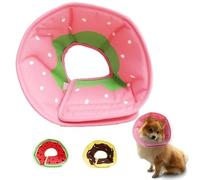 Cône souple pour chien, collier élisabéthain léger réglable pour chiens/chats pour arrêter de lécher après une chirurgie, joli cône de honte à la fraise pour animaux de compagnie (taille L)