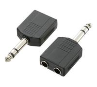 KOMELEC Adaptateur jack 6.35 mâle stéréo 2 jack 6.35 femelle