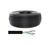 CONECTICPLUS Bobine de câble ethernet cat6 monobrin non blindé exterieur avec pince et connecteurs awg24 - 300m noir
