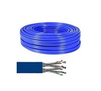 CONECTICPLUS Bobine de câble ethernet rj45 cat7 double monobrin double blindage cuivre awg22 - 500m bleu