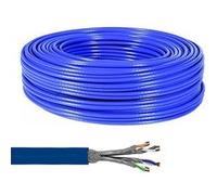 CONECTICPLUS Bobine de câble ethernet rj45 cat7a+ monobrin double blindage cuivre awg22 - 500m bleu G