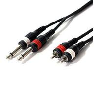 CONECTICPLUS Câble 2 x Jack 6,35 mm mâle vers 2 x RCA mâle 3 m